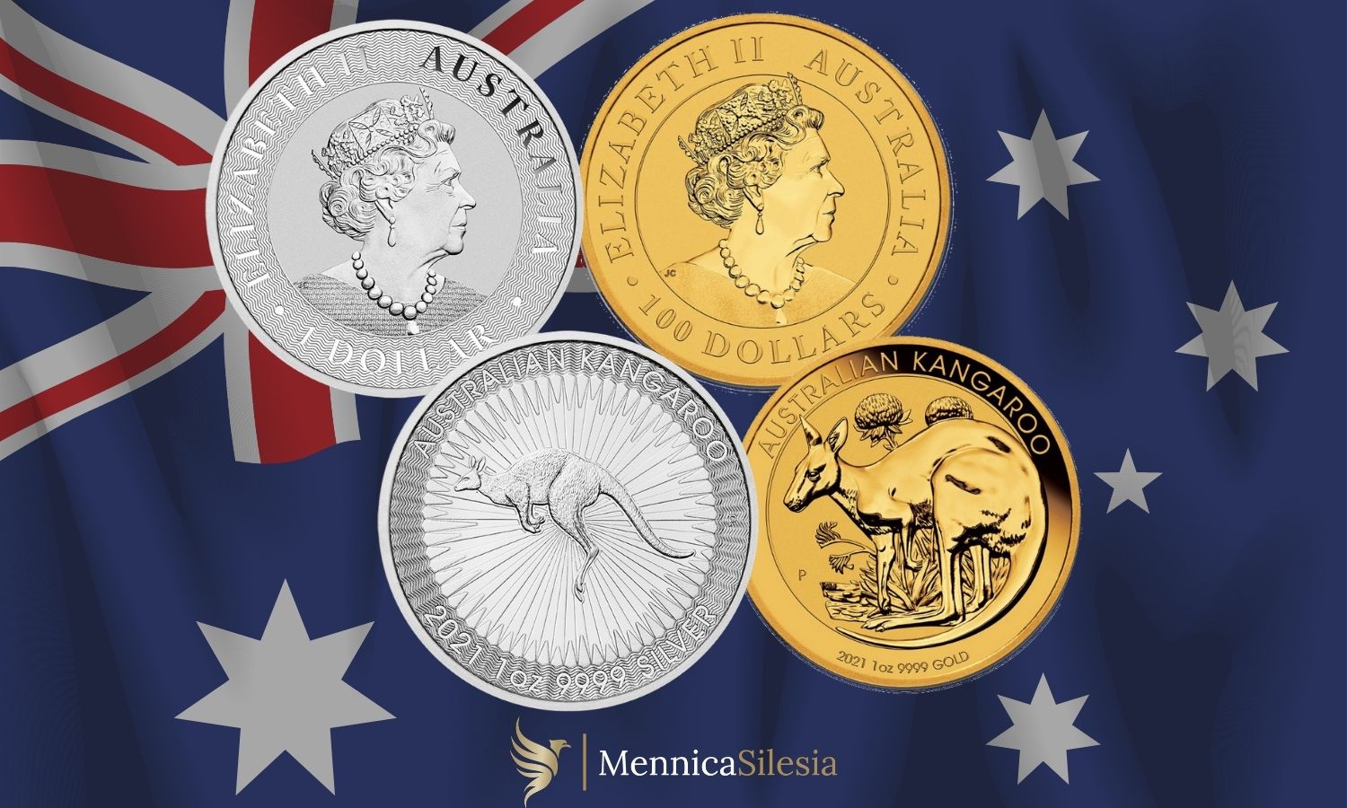 kangur zlota i srebrna moneta australia